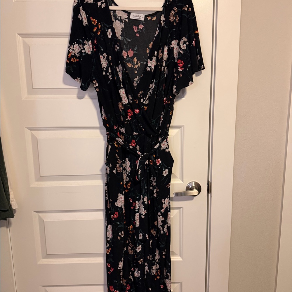 Kaileigh Multicolor Floral Wrap Jumpsuit